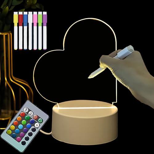 LELYFIT Luce Notturna Fai da Te Personalizzata a 16 Colori con Telecomando, Luce Notturna Cancellabile, Regali Personalizzati per Genitori, Amici e Bambini