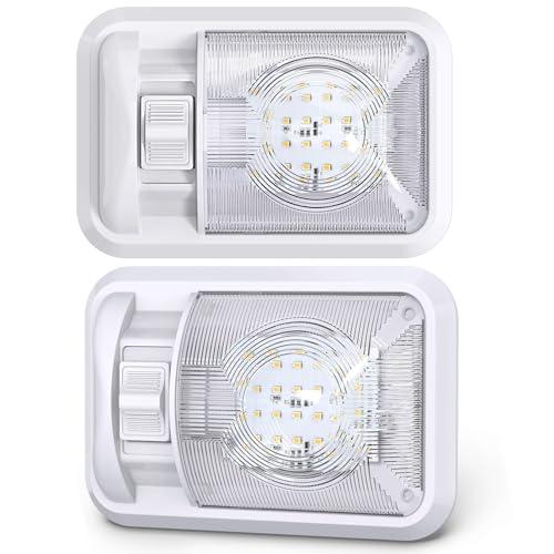ShinePick 12V Lampada LED, Luci led da Interni Auto Plafoniera Tetttuccio Illuminazione Interna Luce con Interruttore per Auto/RV/Camper/Camion/Rimorchio/Van/Barca (2 pezzi)