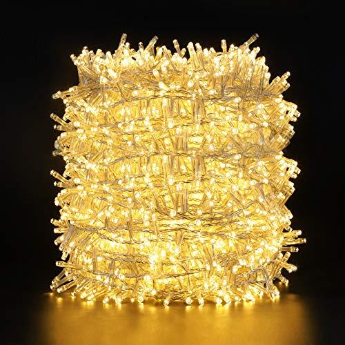 2000LEDs Luci Natale Esterno,GlobaLink Catena Luminosa 50M Luci Albero Natale IP44 Impermeabile,8 Modalità Luce,Funzione Memoria Calda Decorazione Natalizia per Casa Interno Giardino Matrimonio Feste
