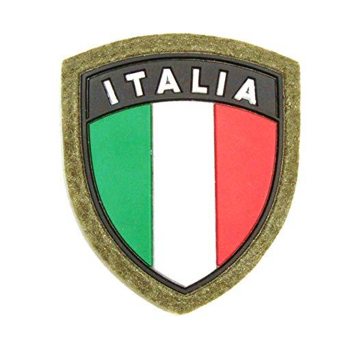 DEFCON 5 Scudetto Italia Italian Crest PVC OD Green in Background Toppa Patch D5-ITC