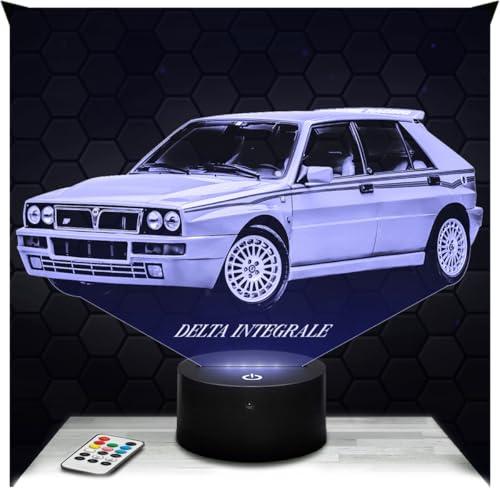 Lampephoto.fr - Lampada 3D Auto Delta Hf Integrale L Moderna, Idea Regalo Deco Sport Veicolo Collezione Tuning, Lampada Deco per Ufficio, Idea Regalo Natale per Gli Appassionati di Auto, Led