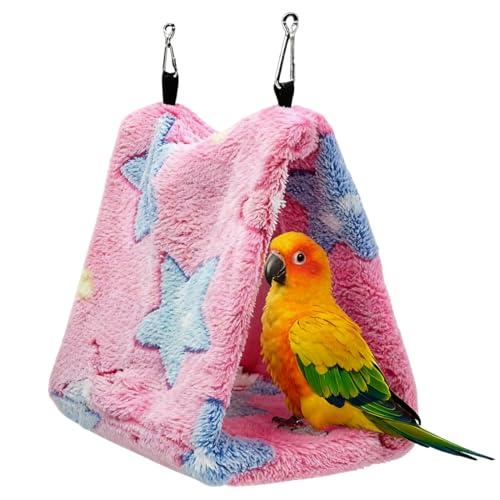 YOFDAL Nido per Pappagalli,Gabbia Nidi Invernali,Amaca per Uccelli Pet Gabbia Morbida,Letto Uccelli,Lettino Caldo Invernale per Uccelli,in Piedi Amaca Triangolo Bird,Morbida Sospesa Giocattolo