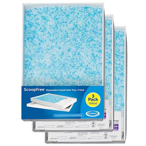 PetSafe ScoopFree - Vassoi di Ricarica per Lettiera Autopulente per Gatti Premium, Monouso, Lettiera in Cristalli non Agglomerante, Cristalli Blu, Senza Odori - Pacco Triplo