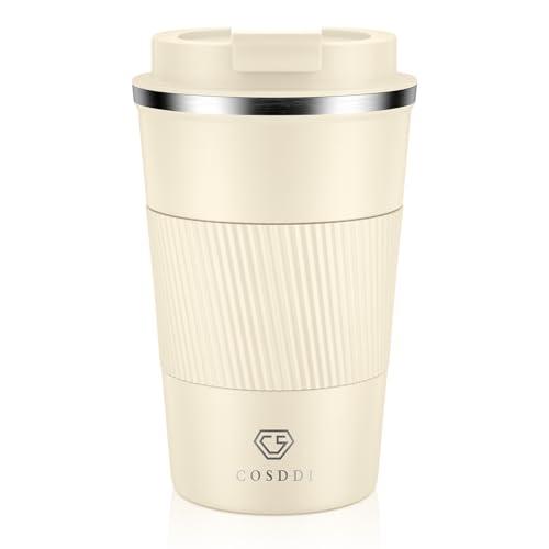 CS COSDDI Tazza Termica,Tazza da Viaggio per Caffe,Beuta da vuoto in acciaio inossidabile,Tazza termica da viaggio con coperchio a prova di perdite -Adatta a Caffe Te e Altre Bevande