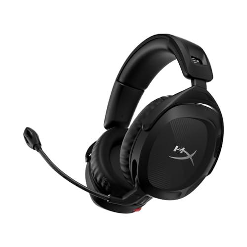 HyperX Cloud Stinger II, Cuffie da Gaming Senza Filo, Connessione a 2,4 GHz, Telaio in Plastica, Cuscinetti in Memory Foam Rivestiti in Similpelle, Autonomia Fino a 20 Ore, Adatto per PC, Nero