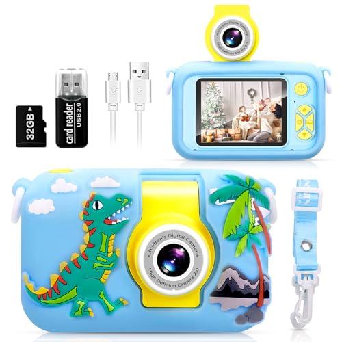 Macchina Fotografica Bambini, ARNSSIEN Fotocamera Bambini,180 °Flip Len, 2.4in IPS LCD fotocamera con custodia in silicone,Regalo Bambino e Bambina 3 4 5 6 7 8 9 10 anni,Regalo di Compleanno/Natale