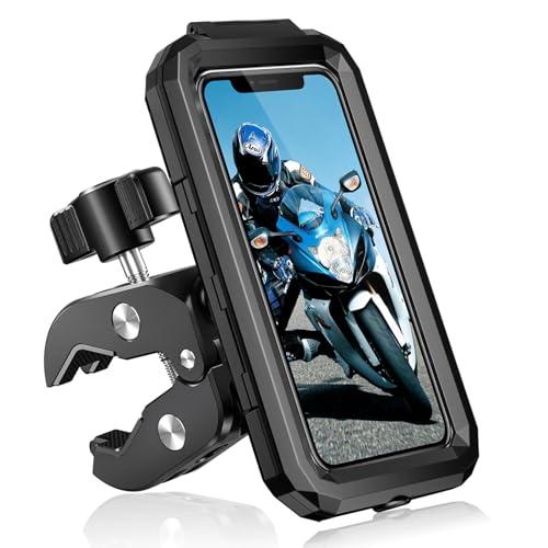 BTNEEU Porta Cellulare Moto Impermeabile Universale Supporto Telefono Bici Porta Navigatore Moto Antivibrazione Supporto Cellulare Scooter con Rotazione a 360° Touch Screen per 5.5
