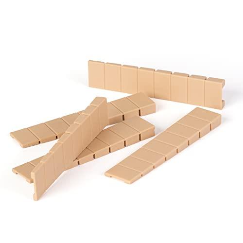 LouMaxx Cunei per mobili Set da 20 | Cunei di arresto 8 x 20 x 100 mm in beige | Cunei di compensazione in plastica con punti di rottura teorici integrati
