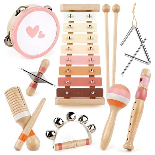 Strumenti Musicali Giochi Bambini 3 Anni Giochi in Legno Xilofono Tamburo Giochi Montessori Regalo Bambina 2 3 4 5 Anni