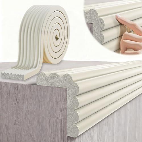 Paraspigoli per bambini, in schiuma, paraspigoli del tavolo, autoadesiva, per bambini, letto, davanzale e scrivania, mobili (Bianco, 5M X 8CM)