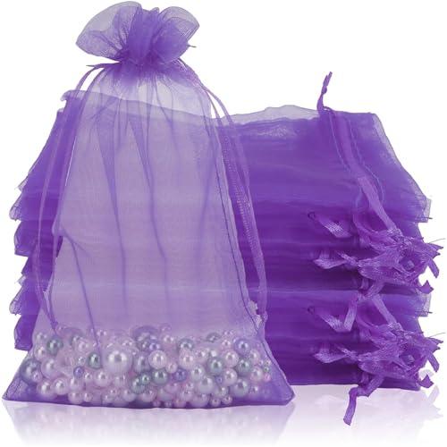 50 Sacchetti In Organza, Sacchetti Organza, 10 X 15 cm, Sacchetto Regalo In Organza, Bomboniere, Sacchetti Di Lavanda, Bomboniere Nuziali, Viola chiaro