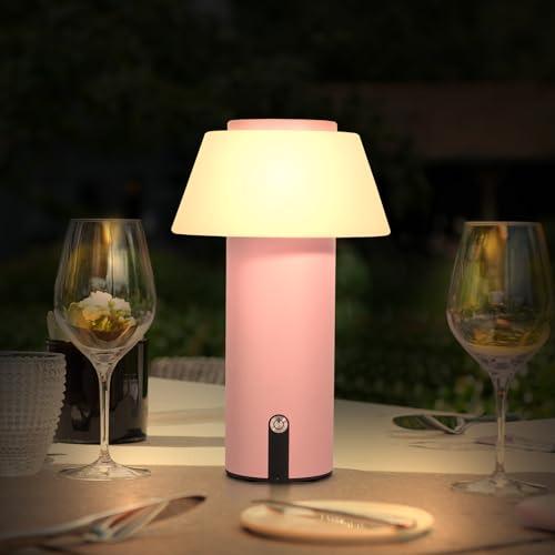 Ecvivk Lampada da Tavolo a LED Senza Fili Lampada a Fungo Lampada da Tavolo Batteria Ricaricabile Dimmerabile al Tocco Lampada da Comodino Bianca Calda Lampada da Tavolo Portatile Esterni