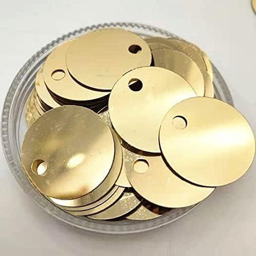 EFARMA Paillettes Sciolte, 50g Paillettes Rotonde Grandi da 20mm Paillette Rotonde Piatte in PVC for Artigianato Oro Chiaro con Foro Grande Laterale da 3mm-20mm