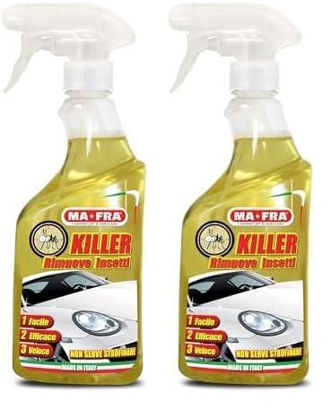 Ma-Fra, Killer, Detergente Spray per Auto, Elimina Macchie e Tracce di Insetti e Moscerini in modo Facile e Veloce Senza Strofinare, Formato da 500 ml (Confezione da 2)