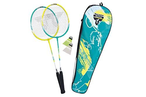 Schildkröt Talbot Torro Premium Badminton-Set 2-Fighter, 2 Racchette in Alliminio Leggere e Maneggevoli, 2 Volani, in Una Borsa Preziosa, 449412, Bambini Attacker Junior Unisex Adulti, Taglia Unica