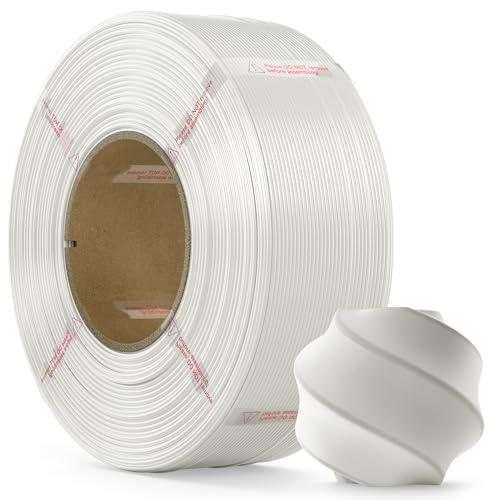 MarsWork Filamento PLA 1,75 mm, Refill Filamento Stampante 3D, Precisione Dimensionale 1.75 +/- 0.02mm Compatibile con la Bobina Riutilizzabile di Bambu Lab, 1kg Bianco