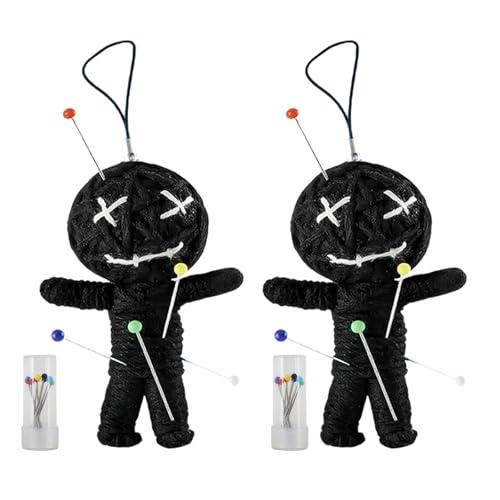 JYNVO Set da 2 pezzi con bambola voodoo con ago,medicinale scherzo, regalo per colleghi e superiori in ufficio, addio allo stress, ufficio, università, studio
