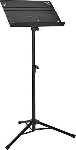 Amazon Basics Leggio per Spartiti Pieghevole Professionale per Orchestra, Altezza Regolabile da 79.7 a 139.9 cm, Utilizzo in Piedi e Seduto, Base a Treppiede, Compatto e Trasportabile, Nero