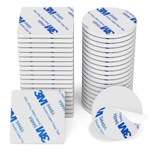 HOMMAND Pad Biadesivo Extra Forte, 40 Pezzi Pads Nastro Biadesivo Schiuma, Adesivo 3M Biadesivo Extra Forte Rettangolare & Quadrati & Tondo, Impermeabili per la Casa, Ufficio e Auto