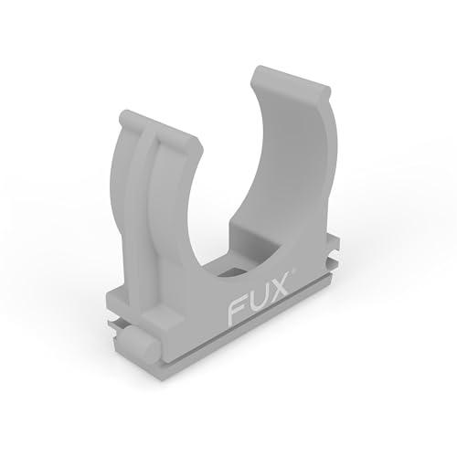 FUX 10 fascette M16-M50, 16 mm - 50 mm, clip per tubo in plastica per tubo Isor, tubo per asta, cavo vuoto e adatto per viti (M40, 40 mm, grigio chiaro)