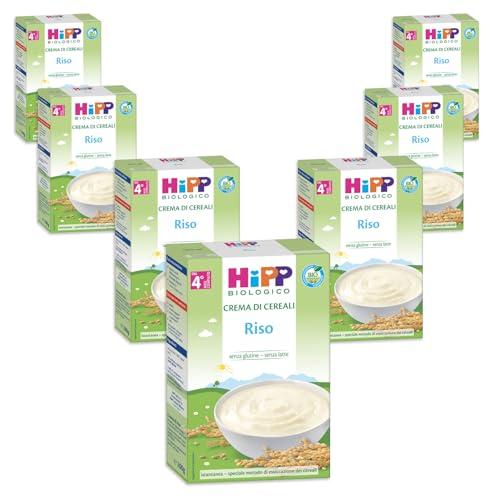 HiPP - Crema di Cereali Istantanea per Neonati, con Riso 100% Biologico, Crema di Riso Senza Glutine, 7 Confezioni da 200 gr, Pappa Pronta Neonato