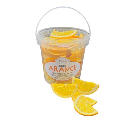 Arance fresche liofilizzate a mezze fette - arance disidratate a freddo per cocktail professionali - frutta fresca liofilizzata - frutta secca per cocktail - confezione da 1 litro - 70 pezzi circa