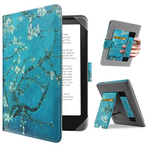 HoYiXi Custodia Universale for 6.8'' / 7“ Kindle Paperwhite 2024-2012 Compatibile Kobo Clara HD/Kobo Clara 2E /PocketBook/Tolino/Sony eReader Cover Case Bracket standing function,fiore