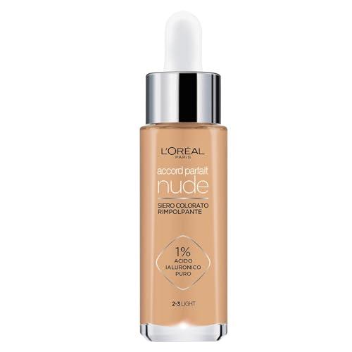 L’Oréal Paris Siero Colorato Accord Parfait, Per Pelle Rimpolpata e Idratata, Finish Naturale, Texture Leggera, Tonalità: 2-3 Light, 30 ml