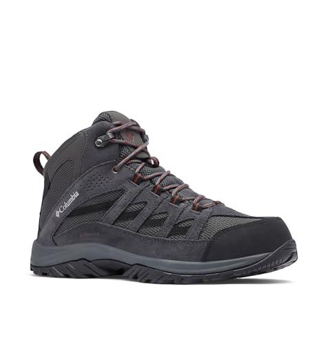 Columbia Crestwood Mid Wp, Scarponi da trekking ed escursionismo impermeabili a vita media Uomo, Dark Grey Deep Rust, 42 EU