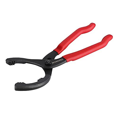 WORKPRO Pinza per Filtro Olio Regolabile 30cm, Chiave Filtro Olio con Impugnatura Antiscivolo per Filtri Olio da Ø 60mm a Ø 102mm