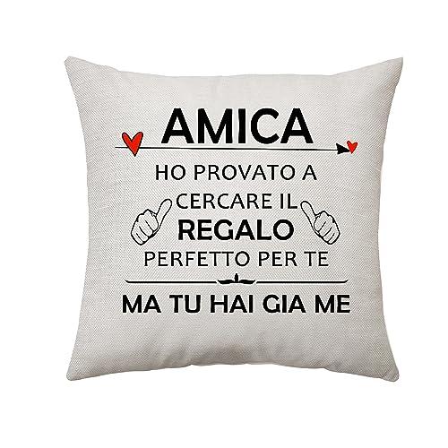 Aconesong Regali amica Regali di Copertura Cuscino per Migliore AmicA Idee Regalo Originali per Amica Compleanno Natale Matrimonio Amicizia Regali (Amica)
