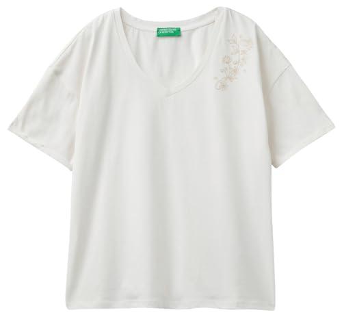 United Colors of Benetton T-Shirt 30I4D4010, Panna 0Z3, S Donna