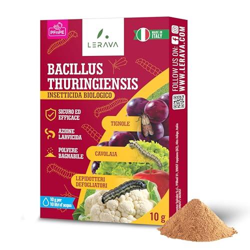 LERAVA® Bacillus Thuringiensis Kurstaki [BIO] - 10g polvere bagnabile - Insetticida piante con effetto larvicida contro farfalla geranio, bruchi e cavolaia - Insetticida per orto - Made in Italy