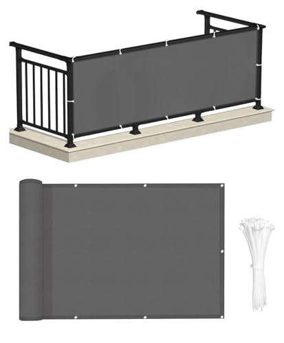 LOVE STORY Frangivisto Balcono 90x600cm,Impermeabile Telo per Privacy del Balcone,(PES)Schermi Divisori e Protettivi per Balconi,Protezione UV per Ringhiere di Appartamenti,Giardino Esterno,Antracite