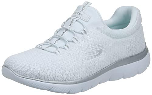 Skechers Summits Top Player, Scarpe da ginnastica Donna, White Mesh Silver Trim, 39.5 EU