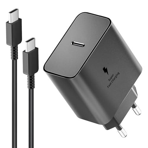 45W USB C Caricatore Caricabatterie Rapido Caricabatterie Sumsamg Veloce con 2M Cavo per Samsung Galaxy S25 S24 S23 S23+ /S23 Ultra /S22/S21/S20/Note20/A73/A53/S10 Tipo C Spina Ricarica Adattatore