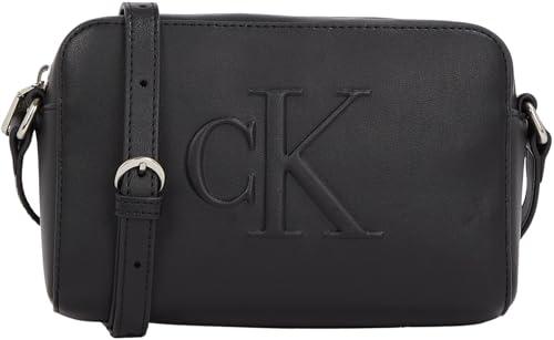 Calvin Klein Donna Borsa a Tracolla Sculpted Camera Bag con Logo, Nero (Black), Taglia Unica