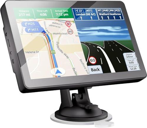 9 Pollici GPS Navigatore Satellitare,Navigatore Camion,Navigatore Auto,Touchsceen Navigatore 8GB+DDR256,con POI Avviso Guida vocale Lane Programma gratuito a vita Aggiornamento EU,per Auto Camion