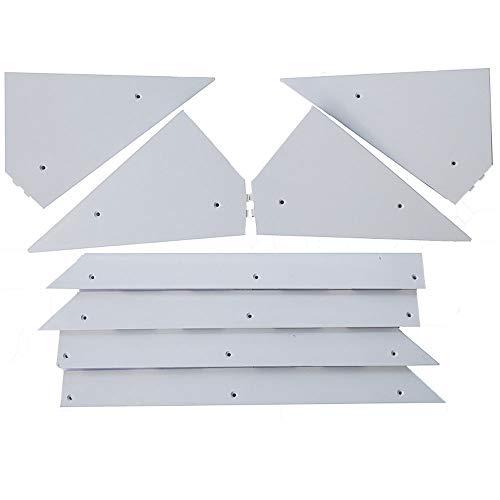 grandeemporio Calcio Balilla angolari Ferma Vetro Serie 8 Pezzi, 4 SX. e 4 DX, Altezza Massima cm. 2, Lunghezza mm.580, in plastica Bianca.