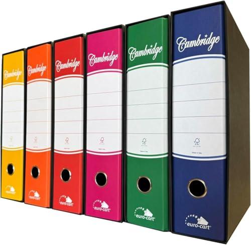 Registratore con Custodia 6 Pezzi Dorso da 8cm Raccoglitore ad Anelli A4 Faldoni Portadocumenti per Ufficio e Archivio, Registratore a Leva Raccoglitori Documenti Colori Misti, PROTOCOLLO (285x343mm)