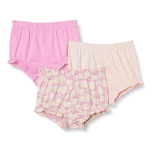 Amazon Essentials Pantaloncini Bloomer in Cotone Bambine e ragazze, Pacco da 3, Mele/Rosa, 2 anni