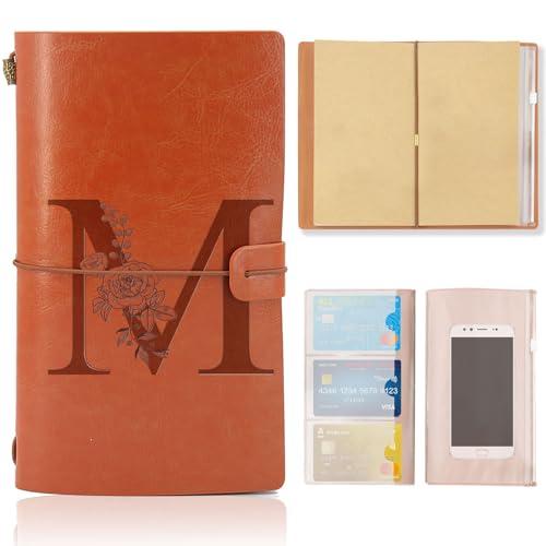 Diario di Viaggio iniziale, Taccuino in Pelle Rifillabile, Diario Blocco Note Quaderno Compleanno Regalo per Donne Ragazze Amica Scrittori Giornalisti e Studenti Regalo per Festa Della Mamma(M)