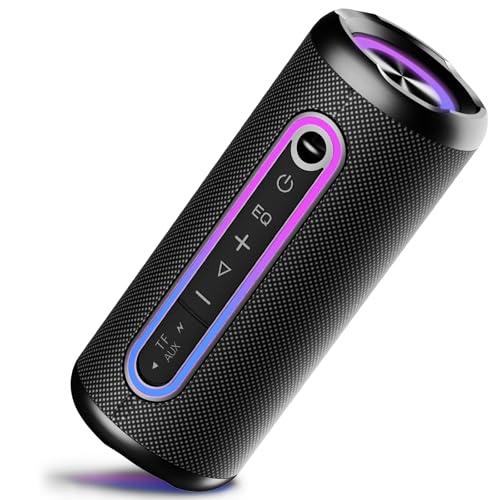 Cassa Bluetooth Portatile Potente, Altoparlante Bluetooth con 3 EQ Modalità, IPX7 Speaker Bluetooth 5.4 Accoppiamento TWS, 30H di Autonomia con 3 Luci RGB Regolabili, Supporto Micro-Con, AUX, TF
