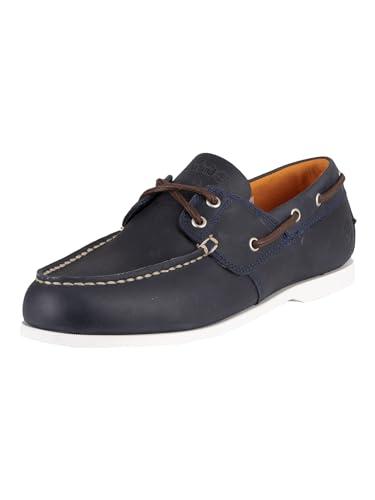 Timberland Uomo Scarpe da Barca in Pelle Cedar bay, Navy Full Grain, 43 EU
