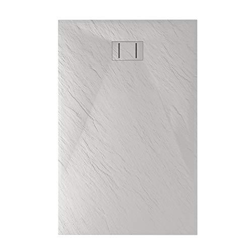 Piatto Doccia 90x130x2,6 CM Rettangolare Bianco Effetto Pietra mod. Blend