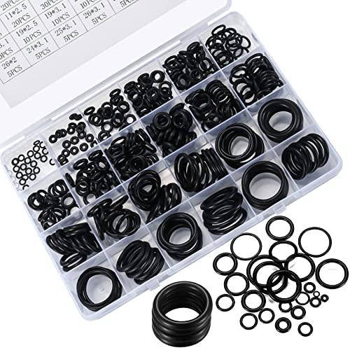 360 Pezzi Set Guarnizioni O-Ring in Gomma Assortiti, Guarnizioni di Tenuta, Guarnizione O-Ring per Rubinetti Miscelatori Distanziali Idraulici Rondelle - 24 Taglie
