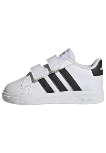adidas Unisex - Bimbi 0-24 Grand Court Lifestyle Hook and Loop Shoes, Cloud White / Core Black / Core Black, 22 EU