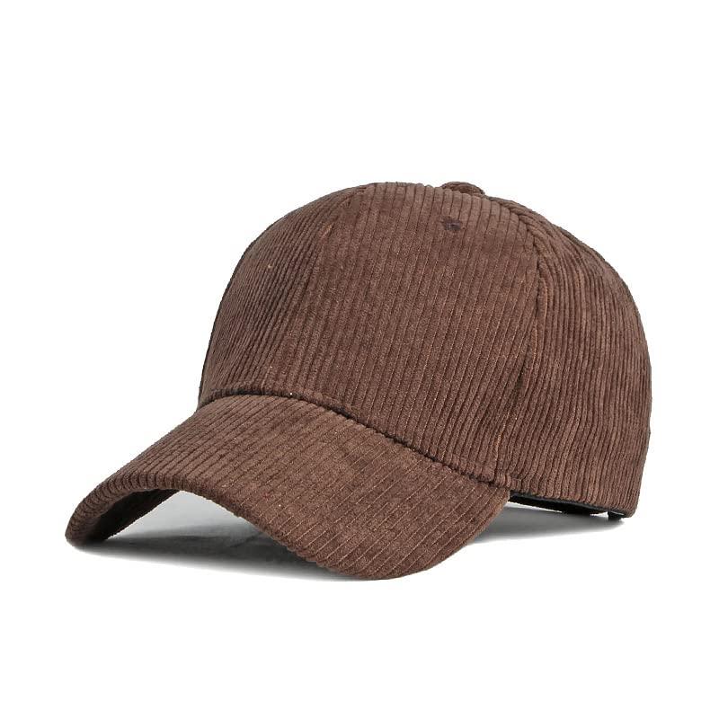 GIBZ Cappellino da Baseball Classic Unisex, Cappello da Sole in Velluto a Coste Regolabile con Visiera Curva, Berretto per Sport, caffè