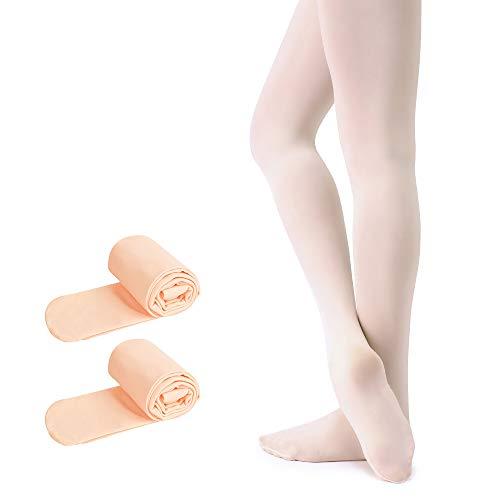 Soudittur Collant da Ballo e Calzamaglie da Danza Classica per Bambina Ragazze Donna in 2 Paia Rosa, XS (90-110 cm)