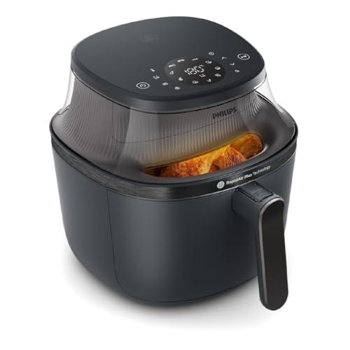 Philips Airfryer Serie 3000 6.2L, Finestra di Cottura, Friggitrice ad aria 16-in-1, Tecnologia RapidAir Plus, Rimozione Grassi, App Ricette HomeID, Facile da Pulire (NA330/00)